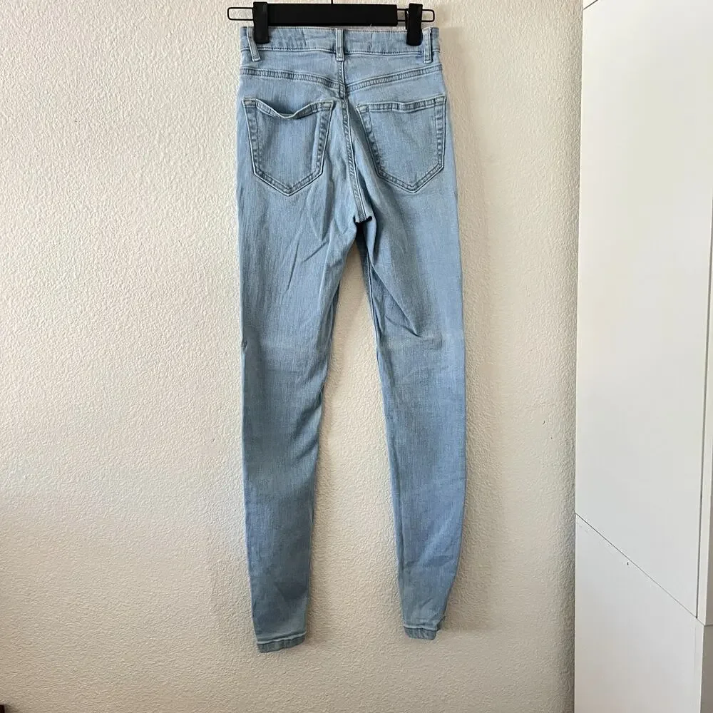 Denim‎ & Co Womens Skinny Light Wash Jeans Sz Us 0 Uk 4 Stretch Classic Basic